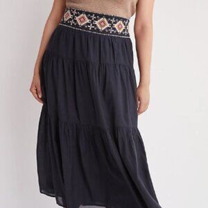 Anthropologie Brea Embellished Tiered Maxi Skirt (S)